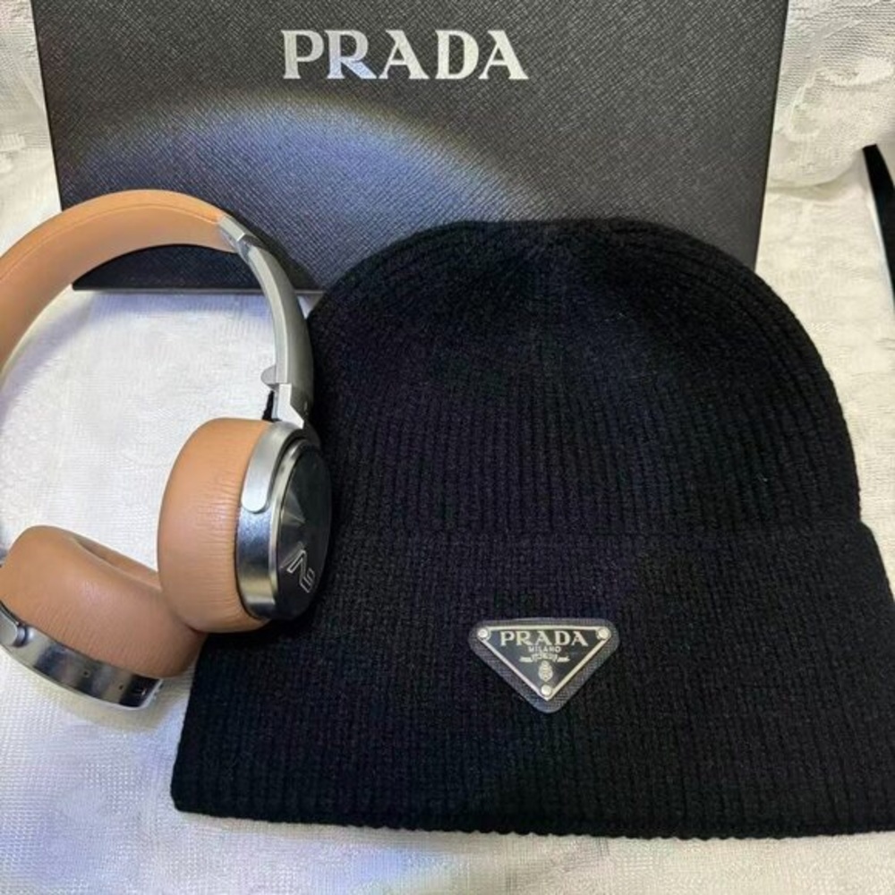 Prada Black Designer Winter Beanie